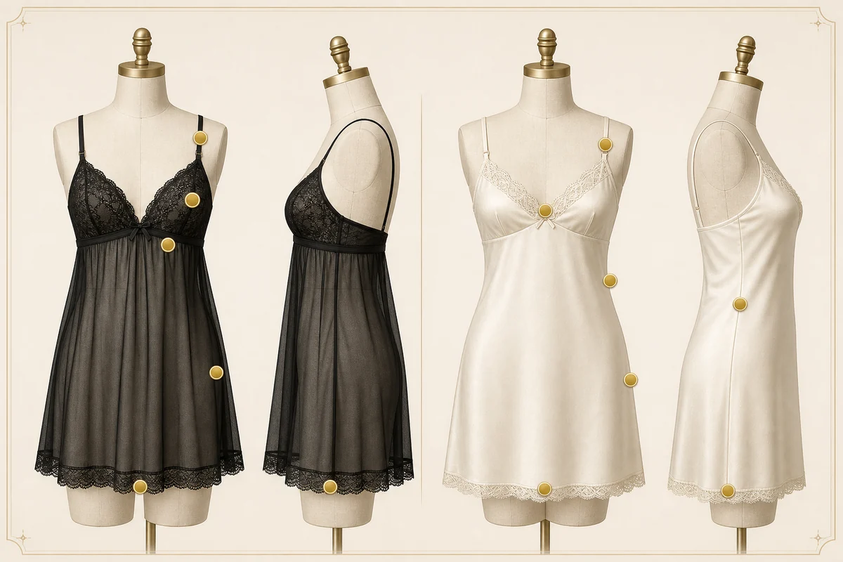 Babydoll and chemise fit and grading checkpoints