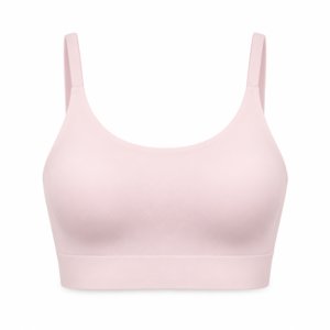 Style BR812 pink fixed-cup sport bra on white background